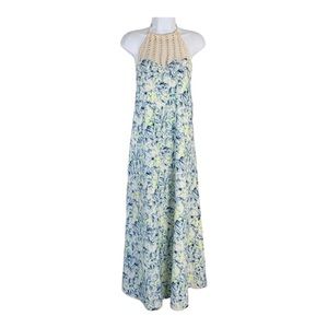 Lovers + Friends Blue Floral Mahalo Halter Maxi Dress Sz XS